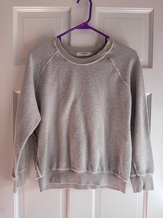 perfectwhitetee Tops - Perfect White Tee Cozy Terry Sweatshirt Beige Crewneck Pullover Size S